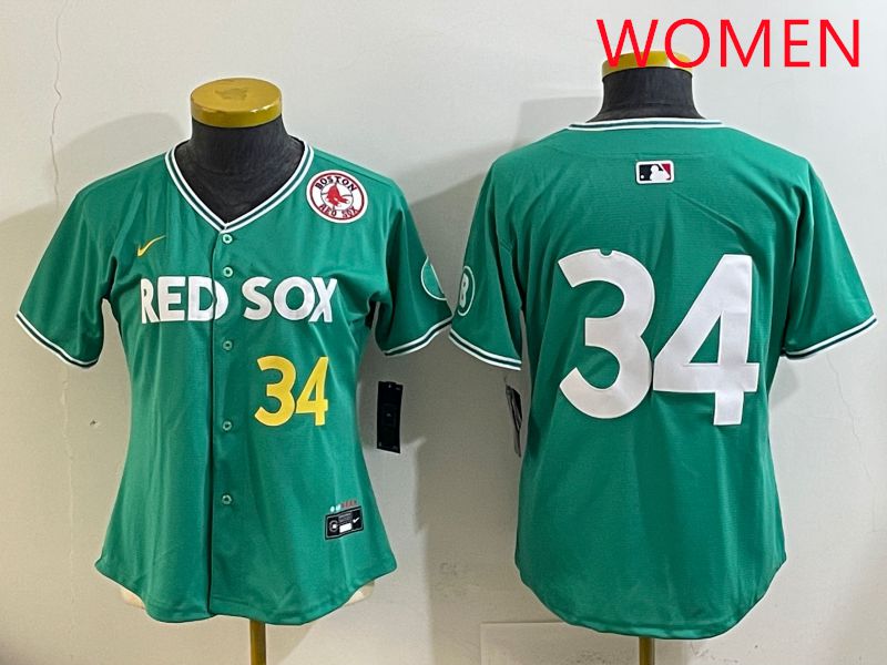 Women Boston Red Sox #34 No Name Green Joint Name Nike 2025 MLB Jersey style 6->women mlb jersey->Women Jersey